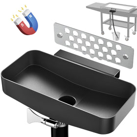 BSTTEK rear grease drainage funnel attached to Blackstone 36-inch griddle with magnetic gate