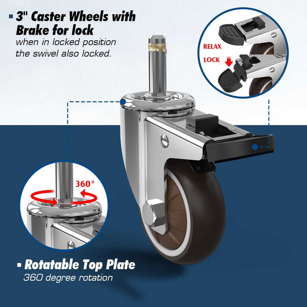 BSTTEK 4-pack wheels enable easy setup at parks or beaches