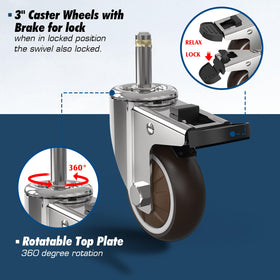 BSTTEK 4-pack wheels enable easy setup at parks or beaches