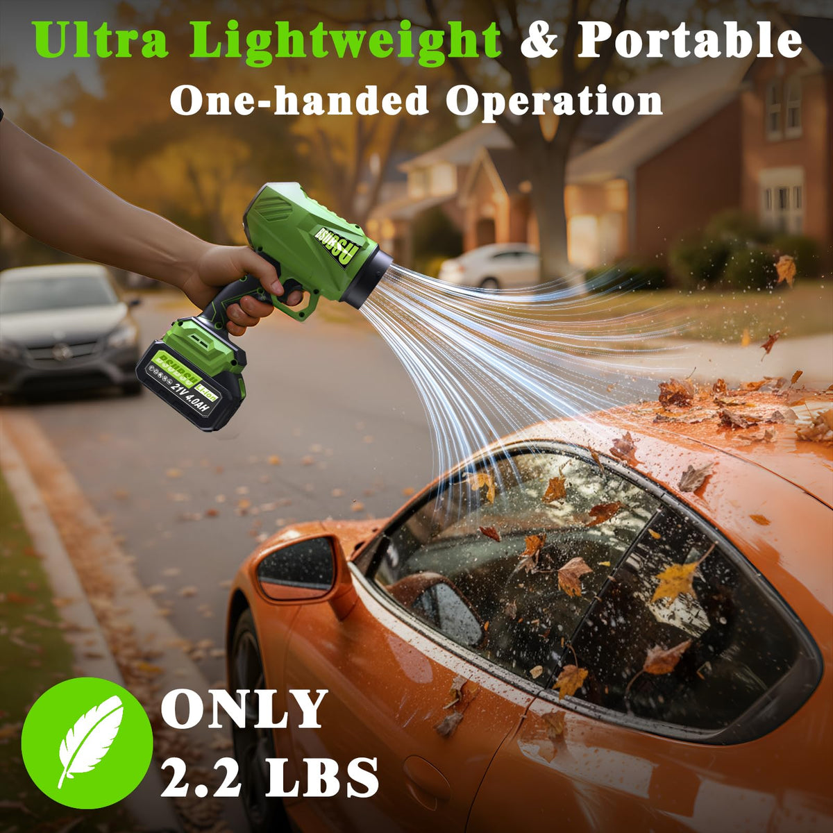 BSUBSU lightweight handheld blower at about 2.2 pounds