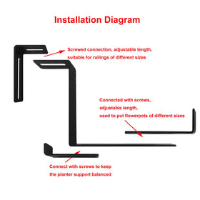 BSWAN Planter Bracket with black coating for durable balcony railing mounting