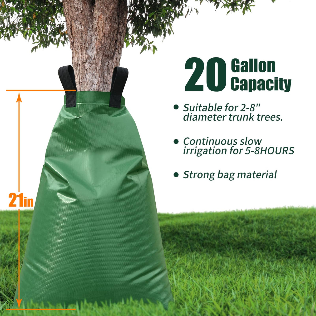 Btanadi premium PVC tree watering bag material resists tearing