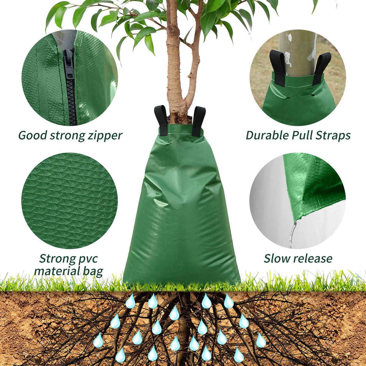 Btanadi slow-release watering bag delivers steady moisture to roots