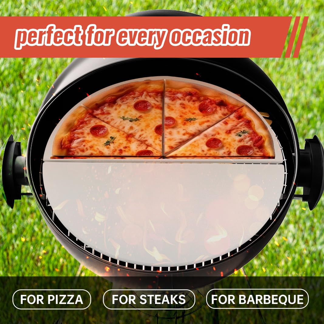 BTCDR cordierite stone with ceramic deflector resists thermal shock for steady grilling.
