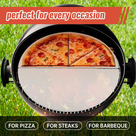 BTCDR cordierite stone with ceramic deflector resists thermal shock for steady grilling.