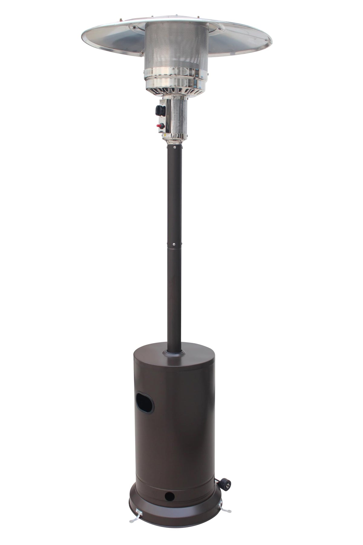 BTExpert 50,000 BTU patio heater with bronze round table top for outdoor gatherings