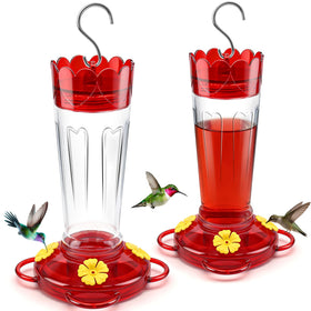 BTFSZ hummingbird feeder 14oz red body attracts hummingbirds with visible nectar level