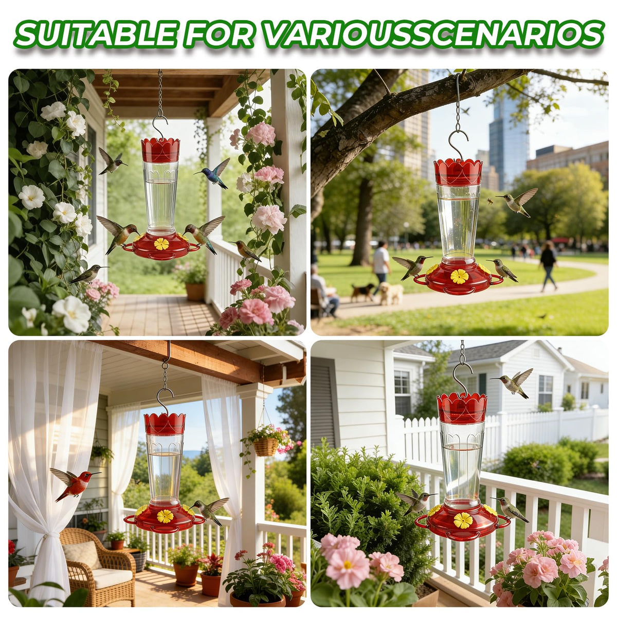 BTFSZ hummingbird feeder transparent reservoir shows nectar level at a glance