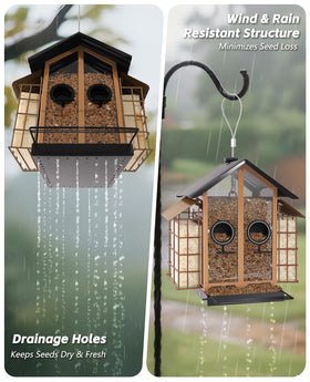 Btiztlla weatherproof metal feeder features weather resistance to endure rain snow and sun