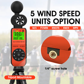 BTMETER BT-881W alarm indicators signal elevated WBGT or wind conditions.