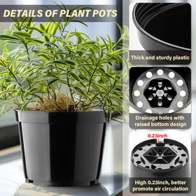 BTPLASTIK 15-pack nursery pots in sturdy PP material
