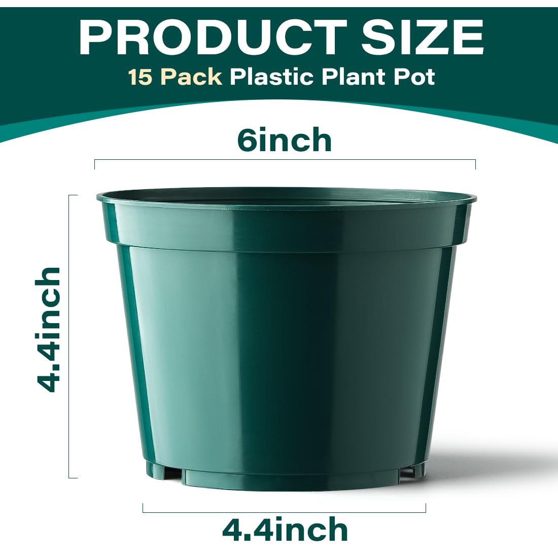 BTPLASTIK thickened PP 6-inch pot for durability