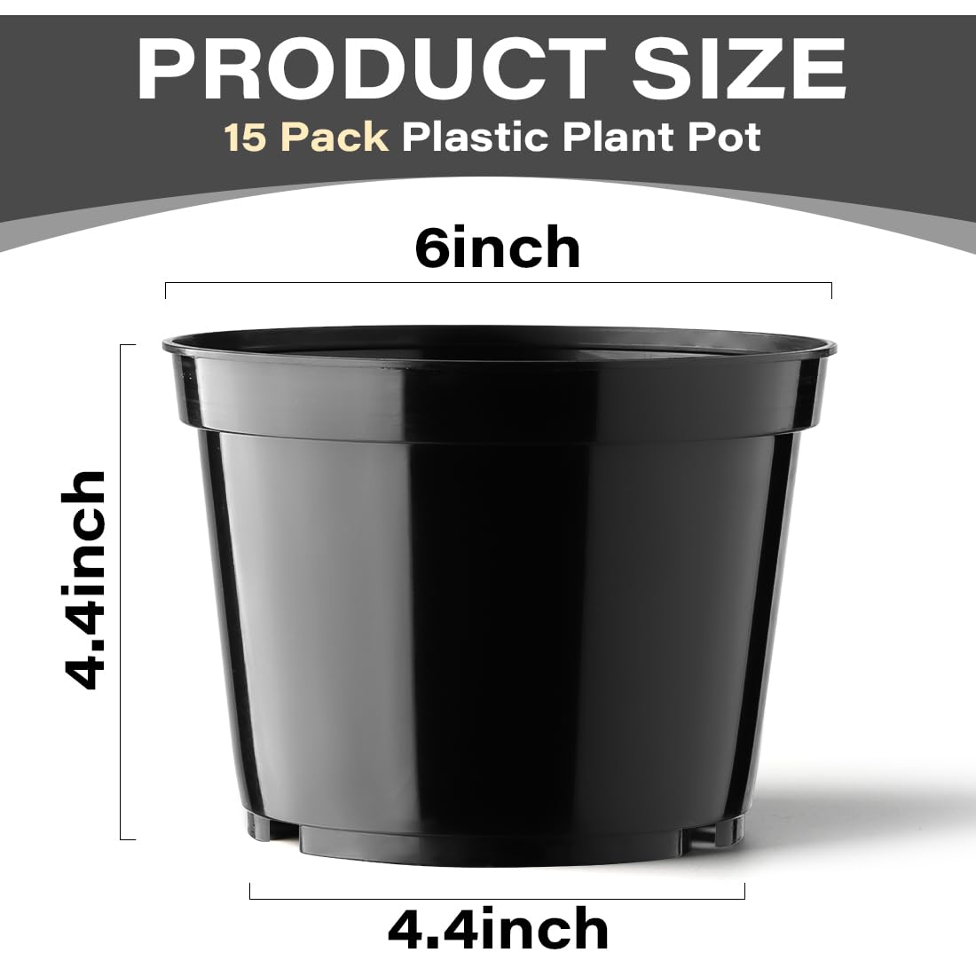 BTPLASTIK 8-inch pot with drainage holes for larger plants