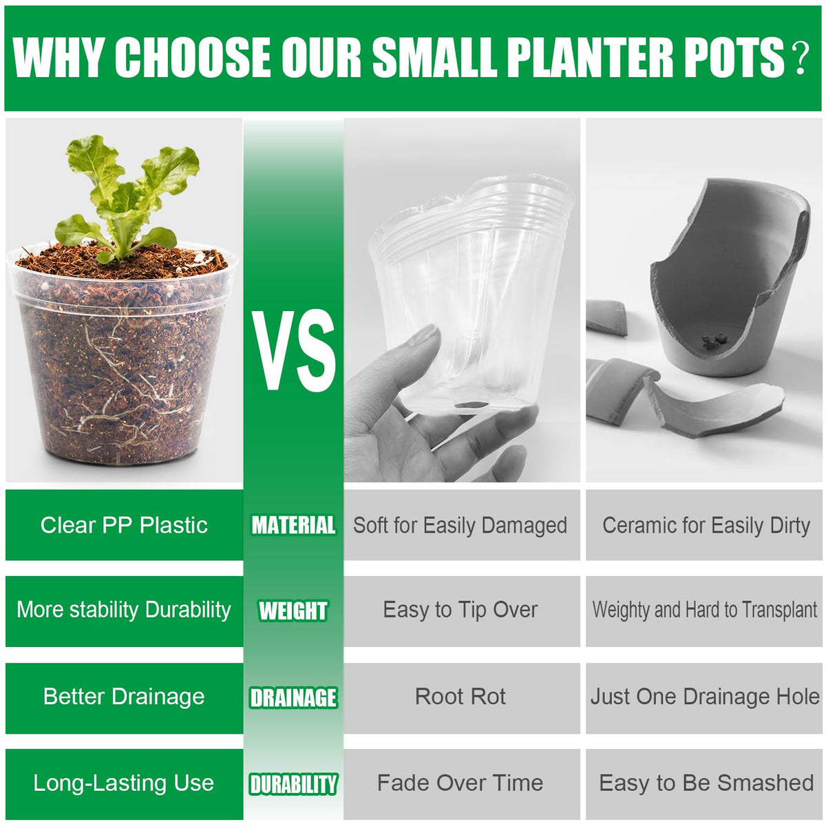 BTPLASTIK compact nursery pot with multiple drainage holes for airflow and drainage