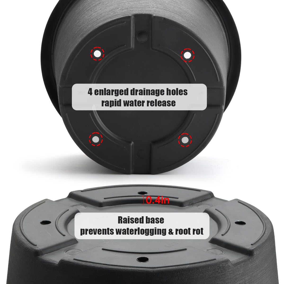 BTPLASTIK deep thick rim planter for easy carrying and handling