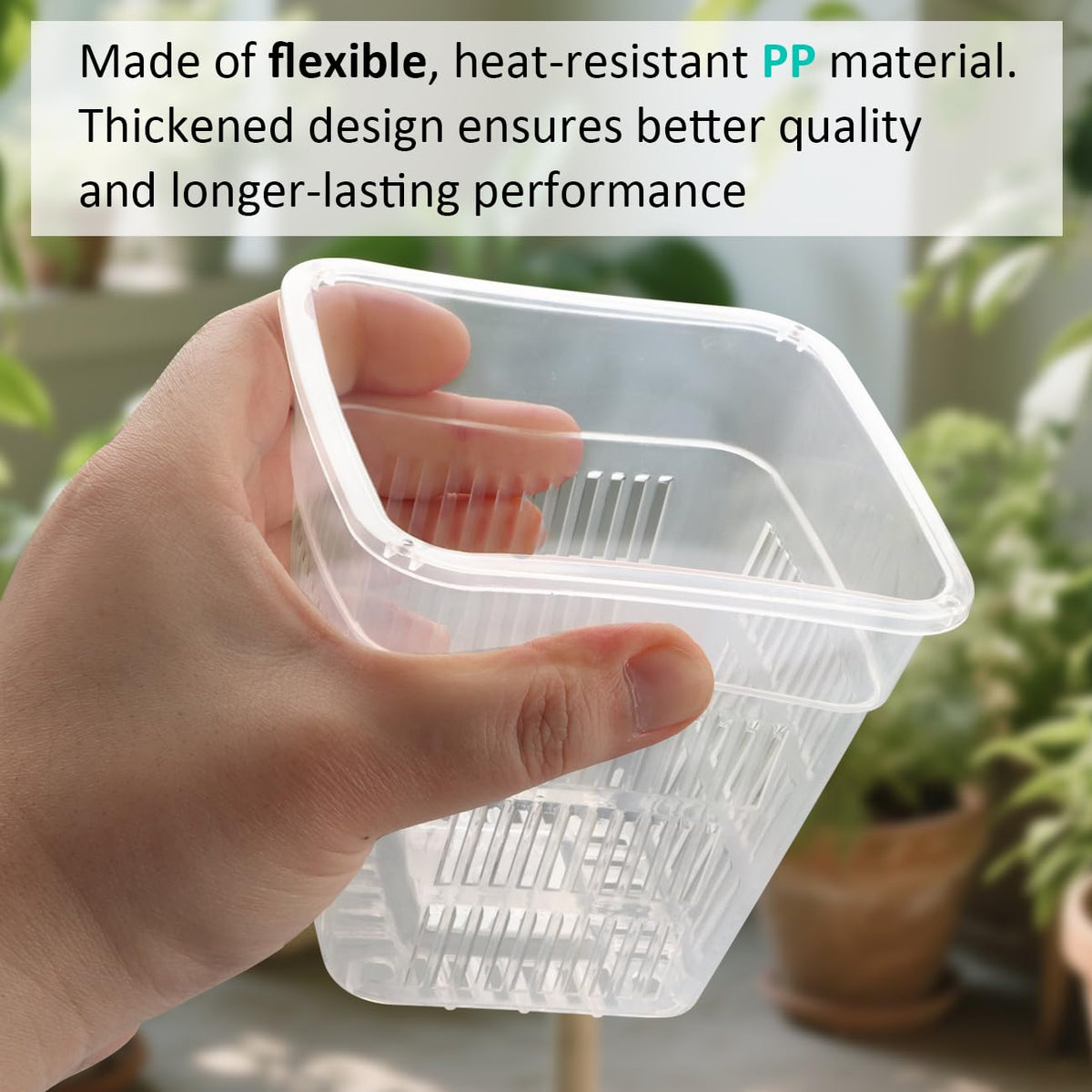 BTPLASTIK pot with drainage holes for healthy aeration