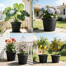 BTPLASTIK microcement-look planter surface adds modern appeal