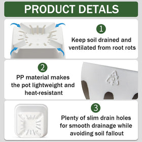 BTPLASTIK nursery pots 3.5-inch drainage holes promote healthy roots