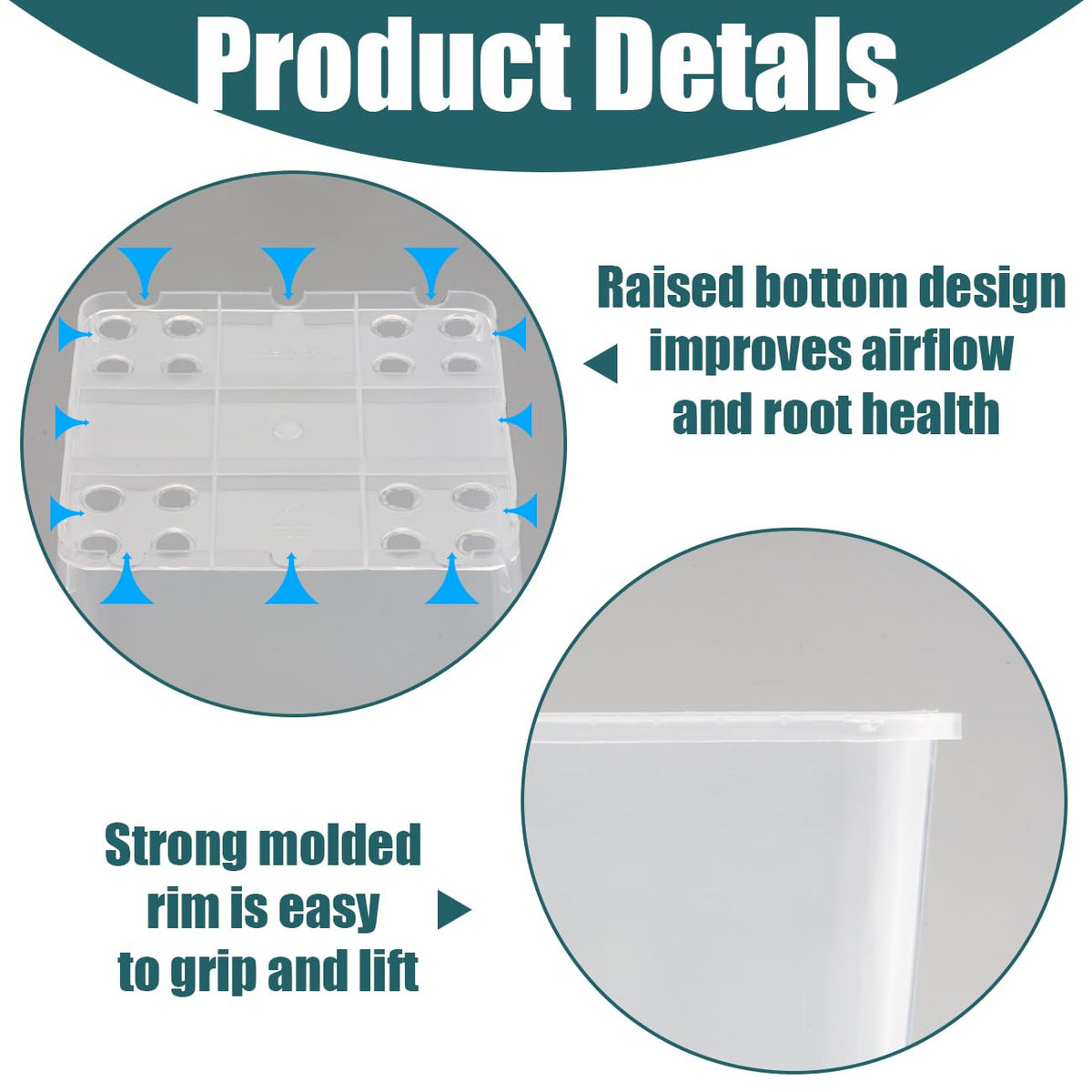 BTPLASTIK seed starting pots with drainage holes promote healthy root growth and prevent overwatering.