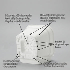 BTPLASTIK square planter corner air-pruning vents prevent root circling