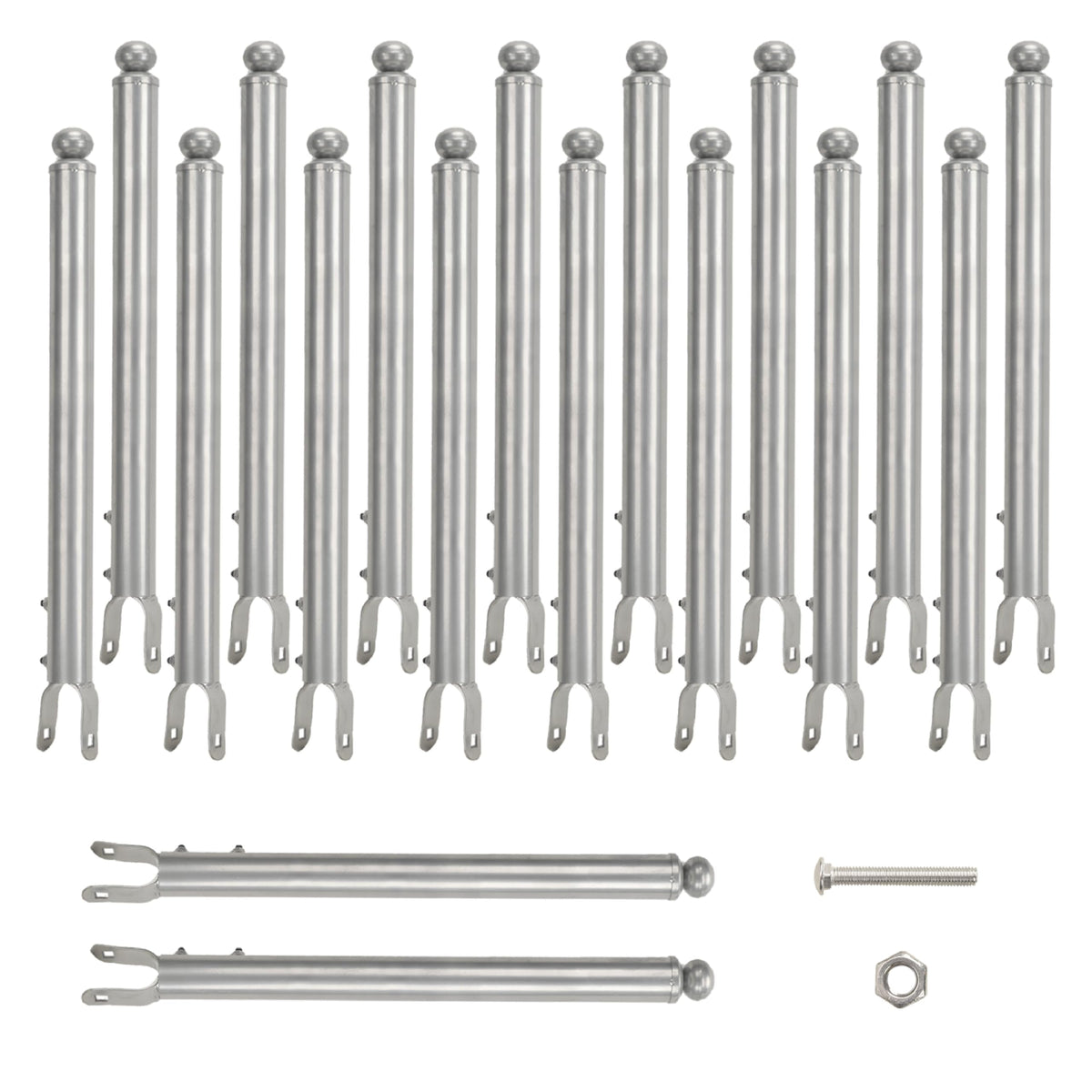 BTRAM chain-link extension top rail in galvanized steel for durability.