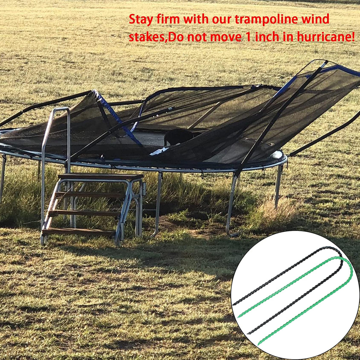 BTSULYOO stake installed in lawn demonstrates easy ground penetration and holding power.