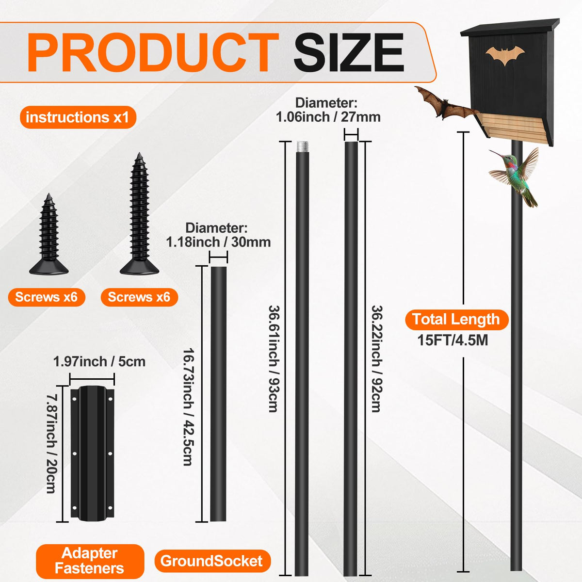 BTXKQTH ground socket ensures stable mounting for outdoor roosts.