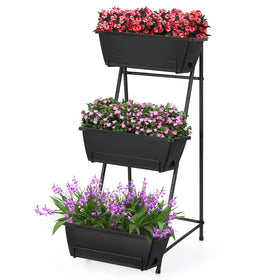 BTY vertical raised garden bed 3-tier for compact balcony gardening and multi-zone planting