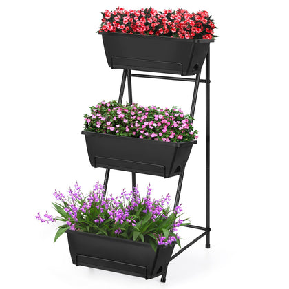 BTY vertical raised garden bed 3-tier for compact balcony gardening and multi-zone planting