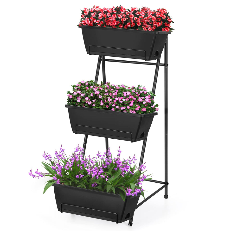 BTY vertical raised garden bed 3-tier for compact balcony gardening and multi-zone planting