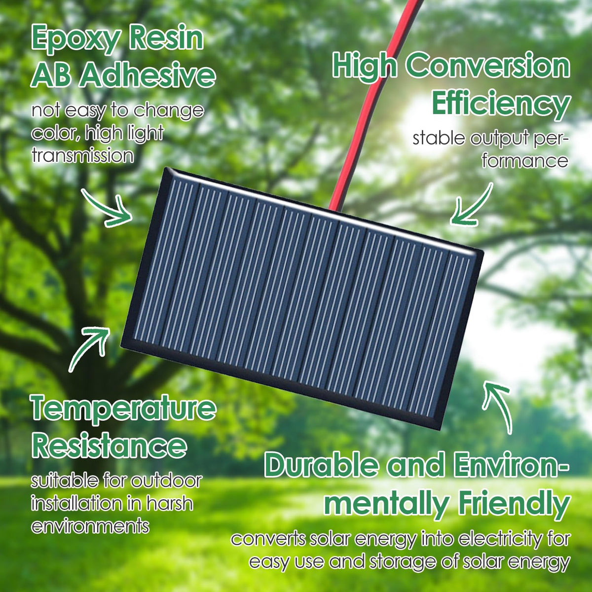 Buachois compact panel in outdoor setting powering a light.