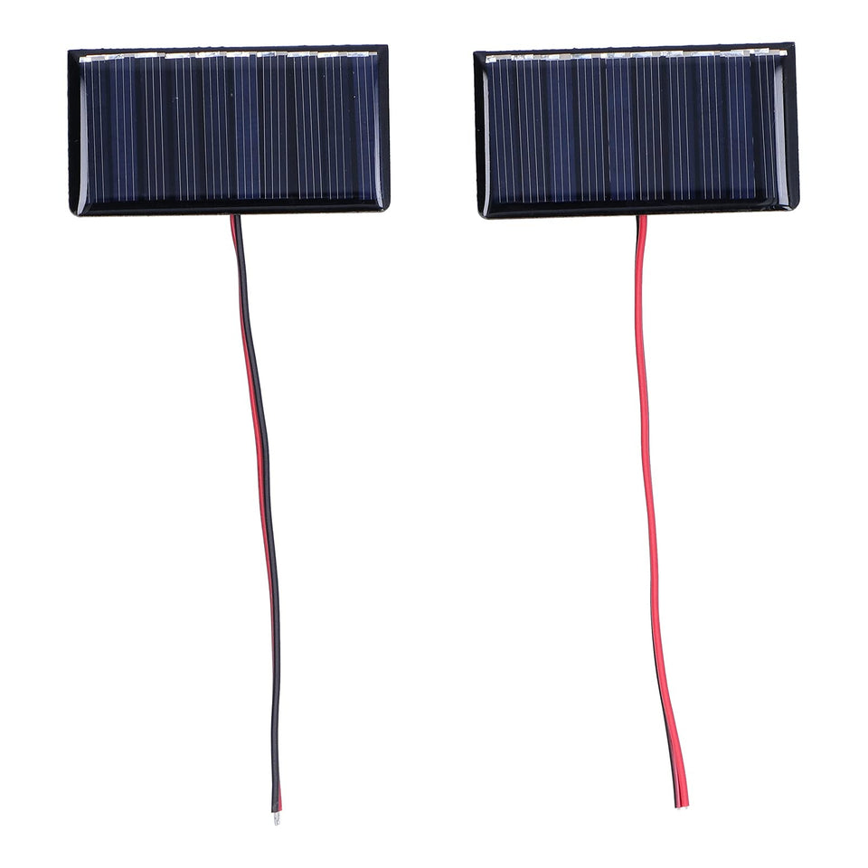 Buachois small solar panel front view with wires for portable charging.