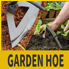 BuerKeo all-steel hardened hoe closeup with a sharp edge for precise weeding