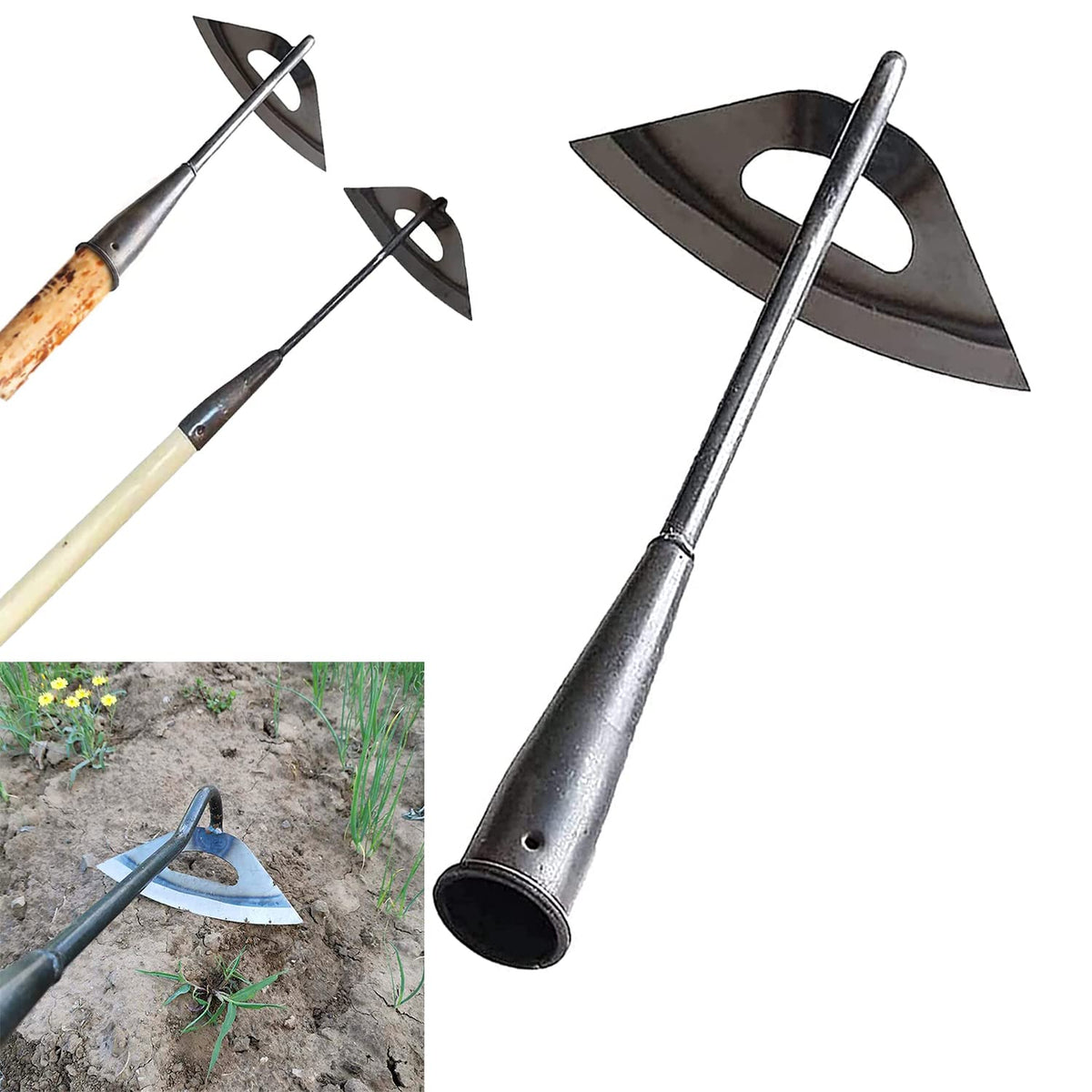 BuerKeo hollow hoe silhouette showing lightweight garden tool for easy handling