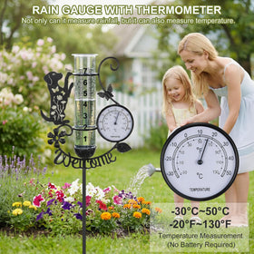 BUARO8AGA clear-scale display enables quick rainfall readings at a glance.