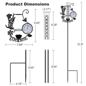 BUARO8AGA decorative outdoor gauge with stake stays securely in pots, beds, or lawns.