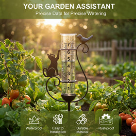 BUARO8AGA freestanding garden gauge setup stays secure in lawns and patios