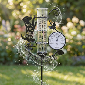 BUARO8AGA ground stake secures the gauge for stable lawn or bed placement.