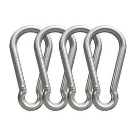 Bubblythe flagpole clip 4pc securing a flag to a pole ring outdoors.