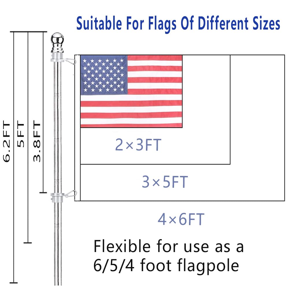 Bubblythe outdoor flag pole withstands rain thanks to rust-resistant stainless steel construction.