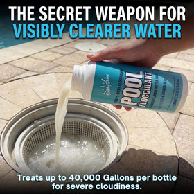 BubbyShine 3-step process illustration for easy pool clarification.
