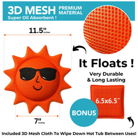 BubbyShine spa oil absorber with 3D mesh captures surface oils clearly.