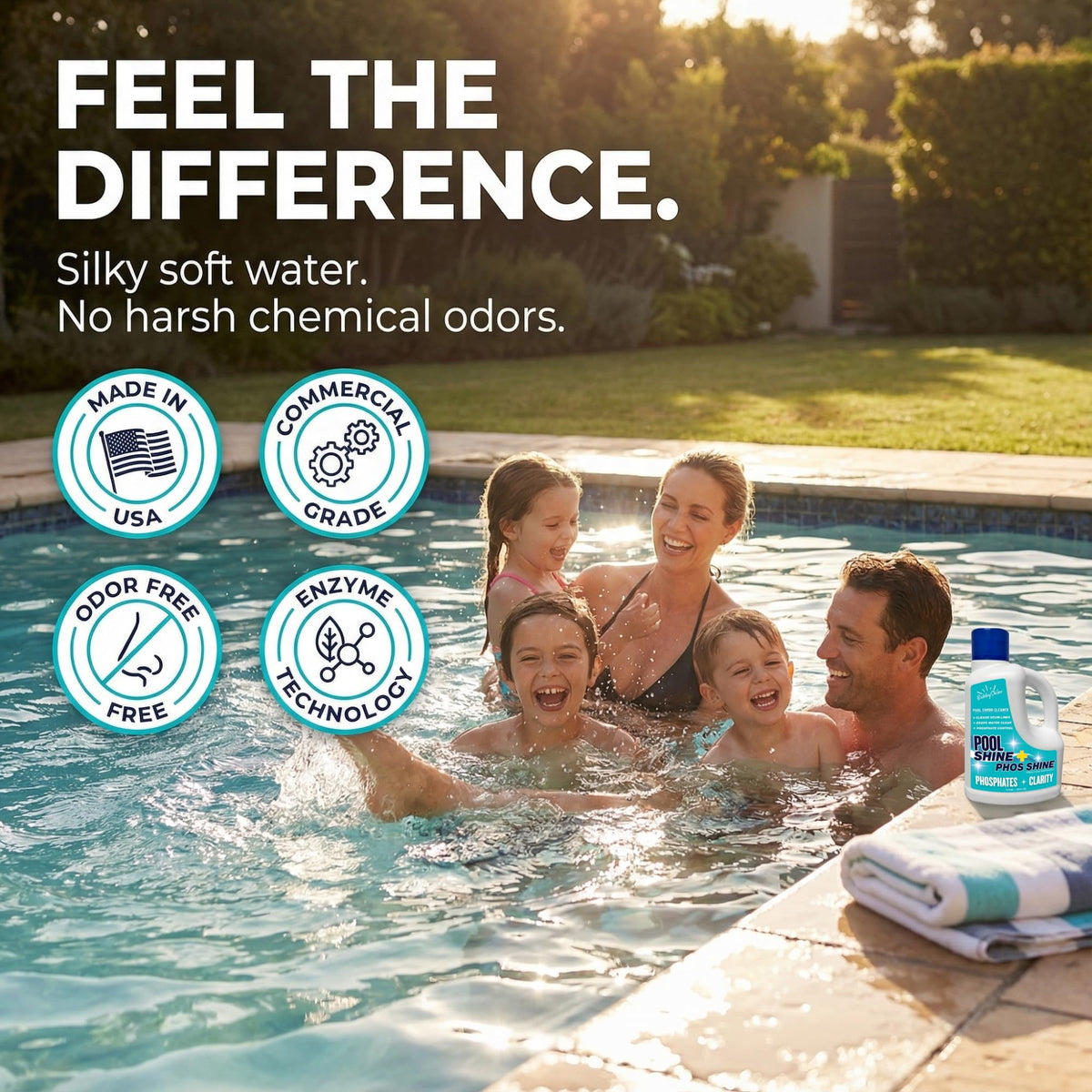 BubbyShine enzyme seasonally helps keep water clear under pollen.