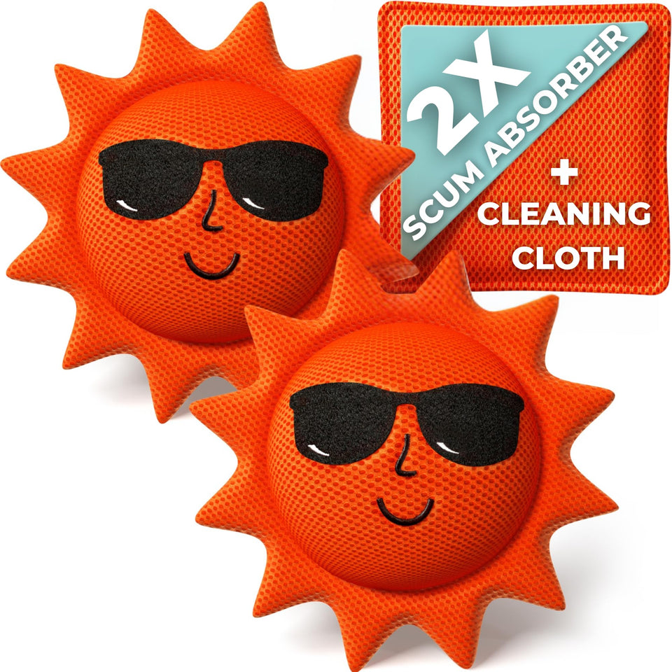 BubbyShine hot tub scum absorber floating sponge catches oils and keeps water clearer.