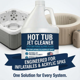 BubbyShine inside hot tub lines illustration shows cleaner reaching jets.