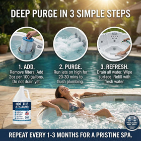 BubbyShine jet tub cleaner in use demonstrates cleaning of internal pathways.