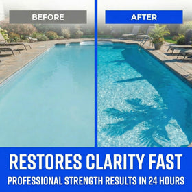 After heavy swim day, BubbyShine clarifier restores pool clarity.