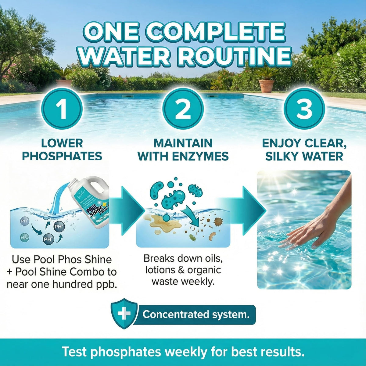 BubbyShine saltwater safe label confirms pool compatibility.