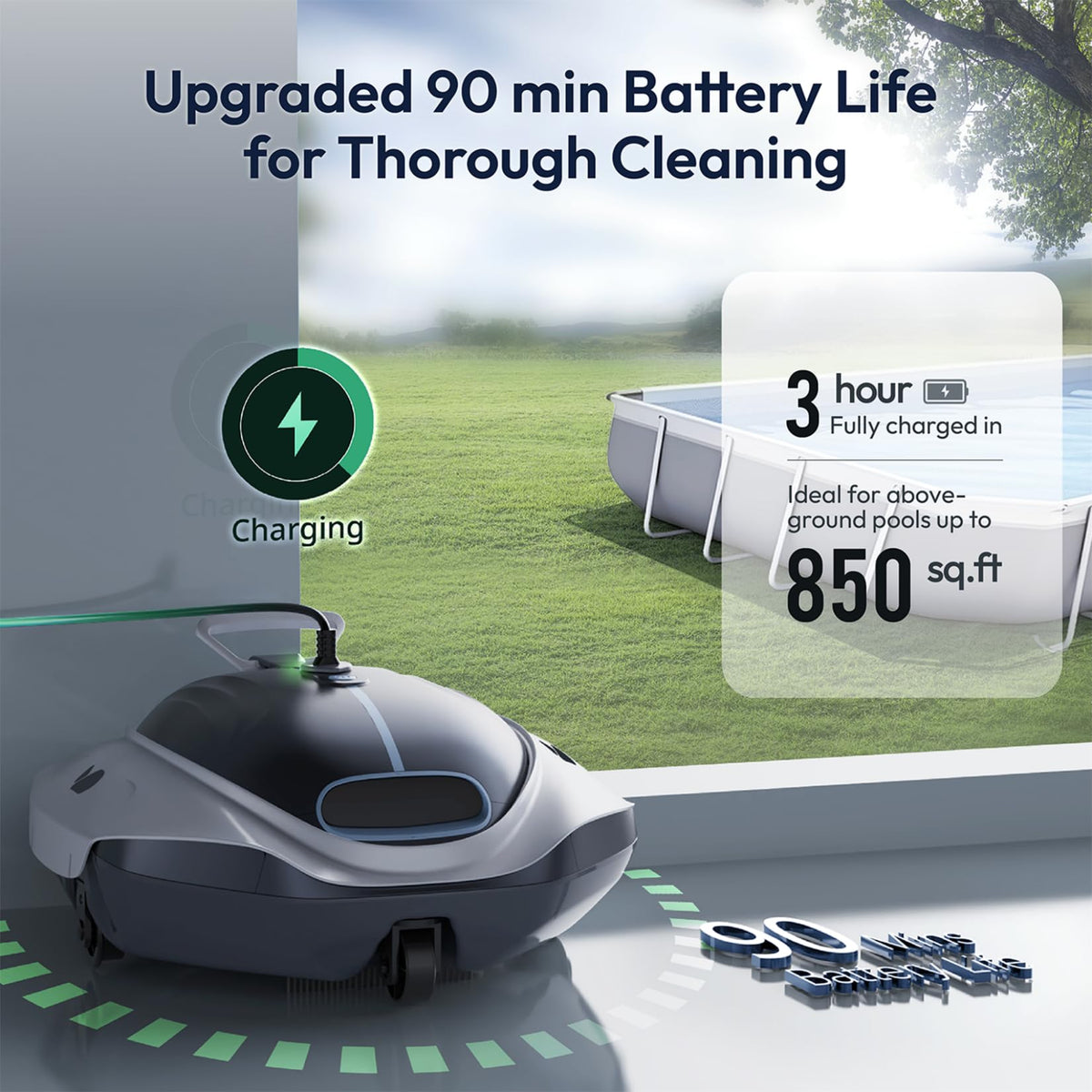 BUBLUE Bubot 300P auto-parking near pool edge simplifies retrieval after use