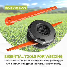 Buccilly AC053N1FB blade installed on trimmer head delivering precise trimming